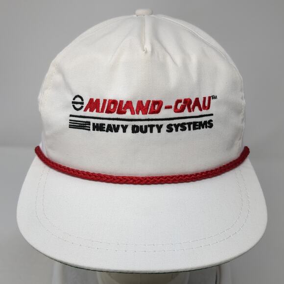 Midland-Grau Heavy Duty Systems Slideback Rope Hat White One Size Vintage USA - Picture 2 of 9